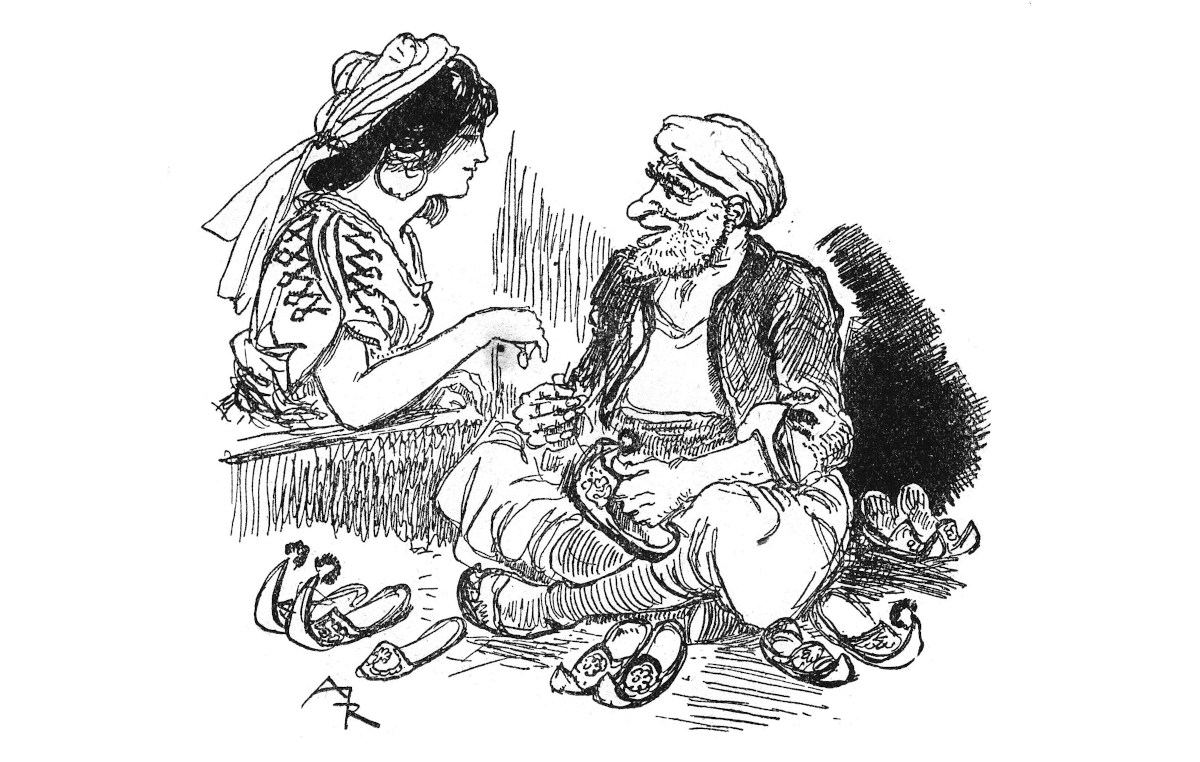 H Μοργκιάνα πληρώνει τον τσαγκάρη (Σχέδιο του Albert Robida, 1945)