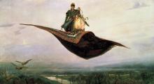 Riding a Flying Carpet, an 1880 painting by Viktor Vasnetsov (Wikipedia)