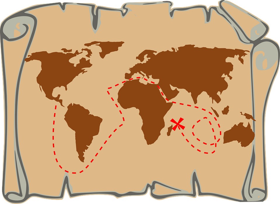 O χάρτης για το νησί του θησαυρού (Pixabay)